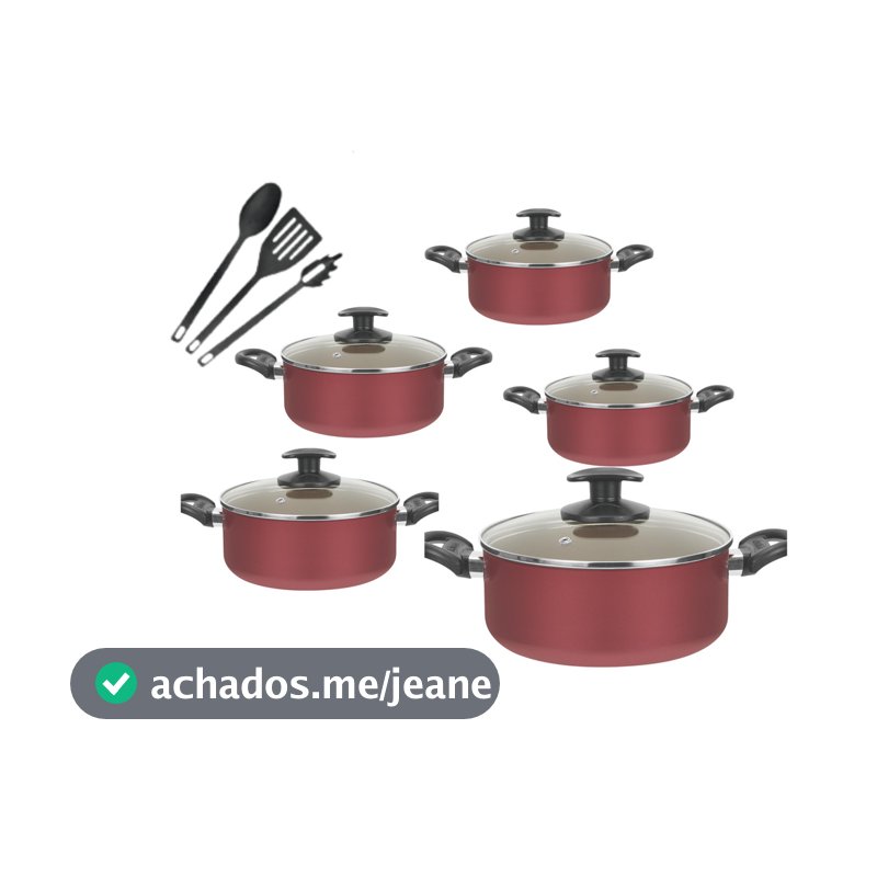 Conjunto De Panela 5 Pçs Teflon Antiaderente Tampas De Vidro 14 a 22
