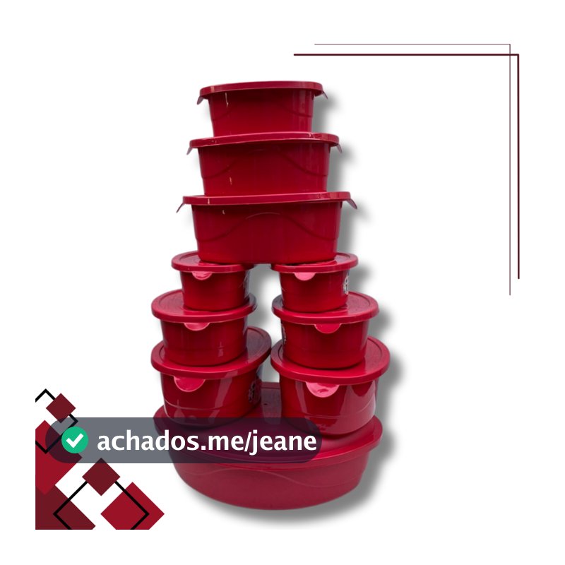 Kit tapoer 10 potes ovais de plástico, pote cozinha, recipiente Livre de BPA,100% Atóxico, armazenador de alimento