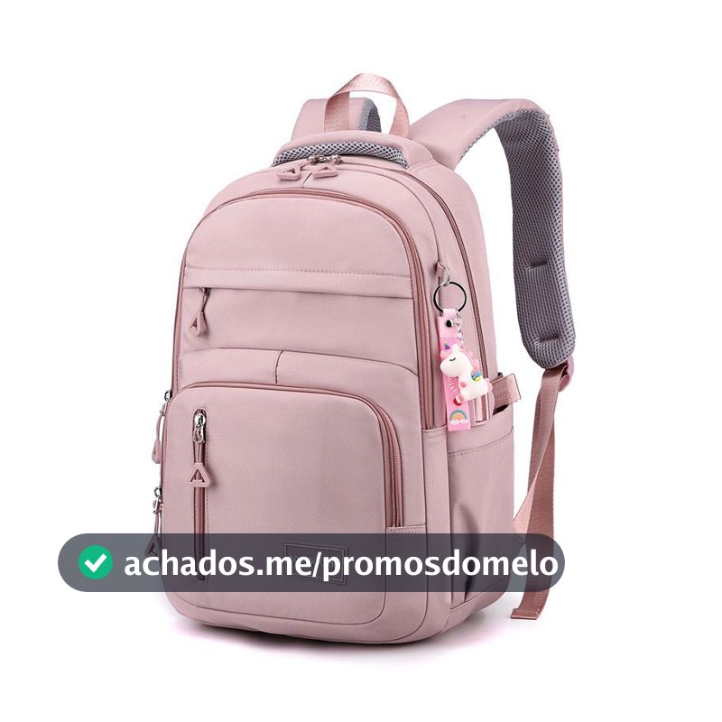 Mochila feminina casual e versátil leve e à prova d'água com grande capacidade para estudantes
