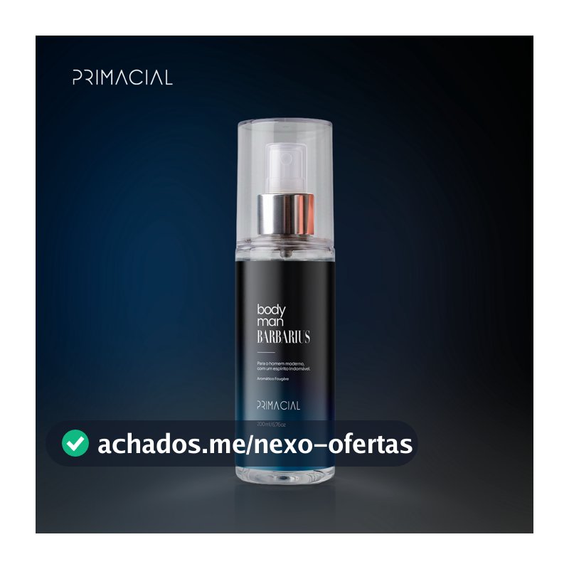 BODY SPLASH MASCULINO BARBARIUS 200ML - PRIMACIAL PERFUME AMADEIRADO