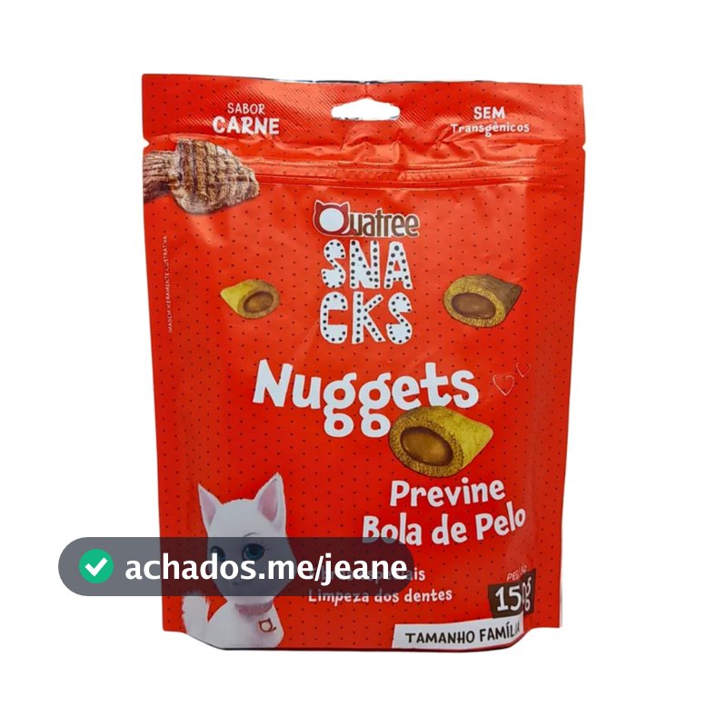 QUATREE SNACKS NUGGETS GATO BOLA DE PELO CARNE 150G UN
