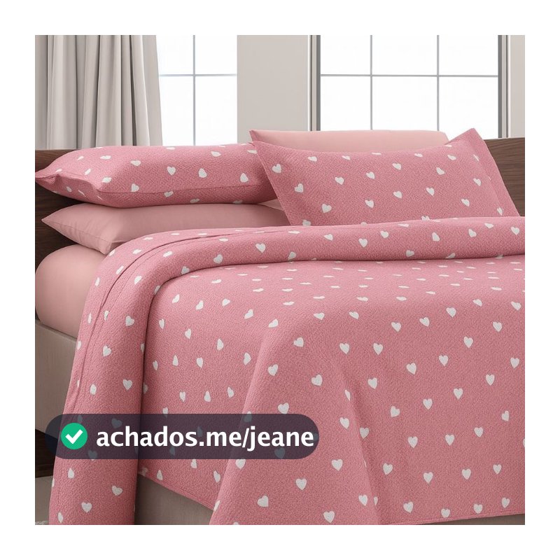 kit Cobre Leito  Colcha Piquet Casal/Queem - 3 peças