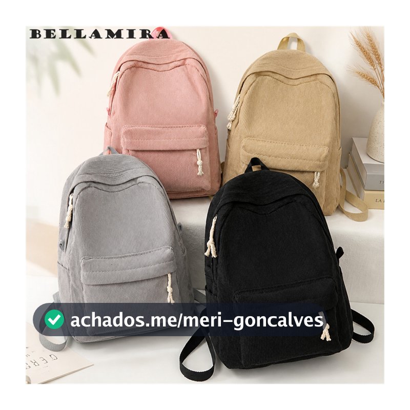 Mochila Escolar Unissex De Veludo Mochila Com Grande Capacidade Mochila  Estilosa Cor Sólida Dia A Dia