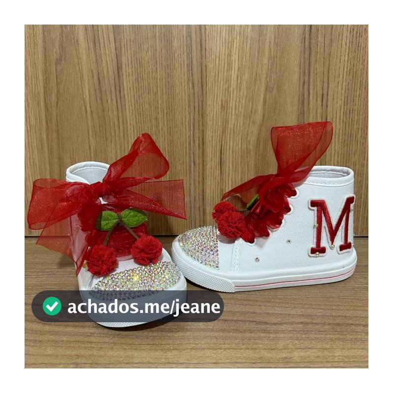 tênis personalizado cerejinha cereja infantil