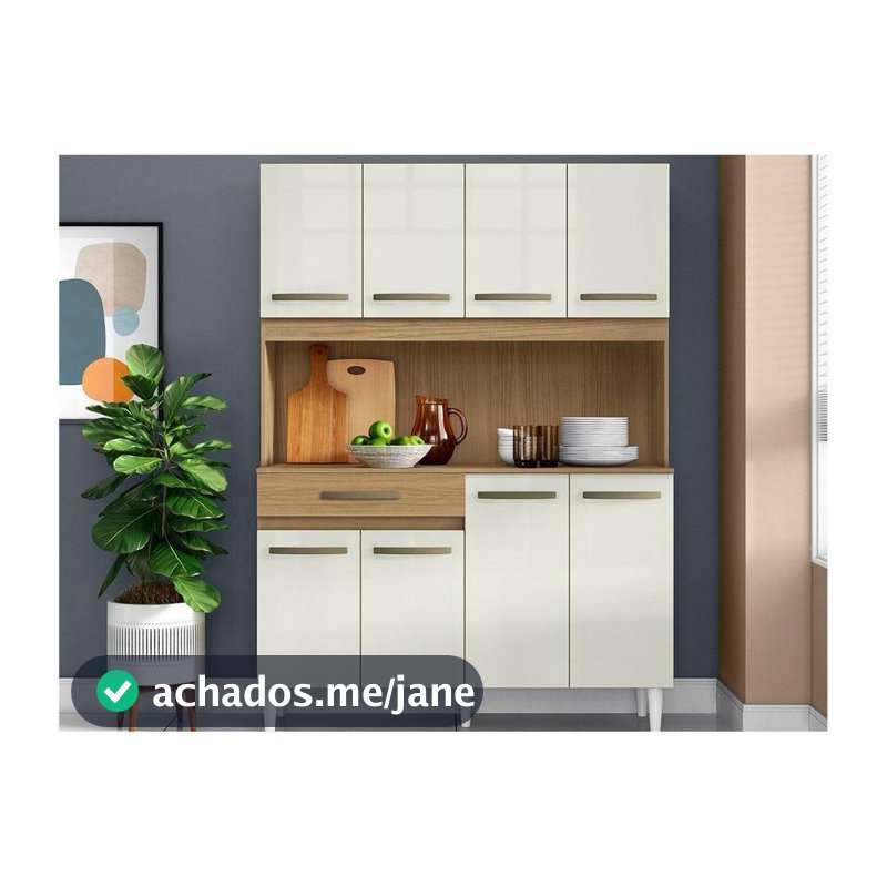 Armário de Cozinha Compacta Aramóveis Cleo 8 Portas