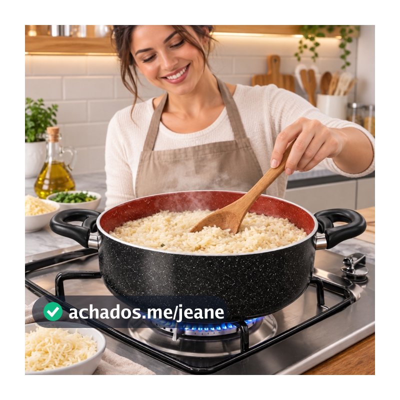 Caçarola panela antiaderente Com Tampa e alças revestimento cerâmico 20 cm