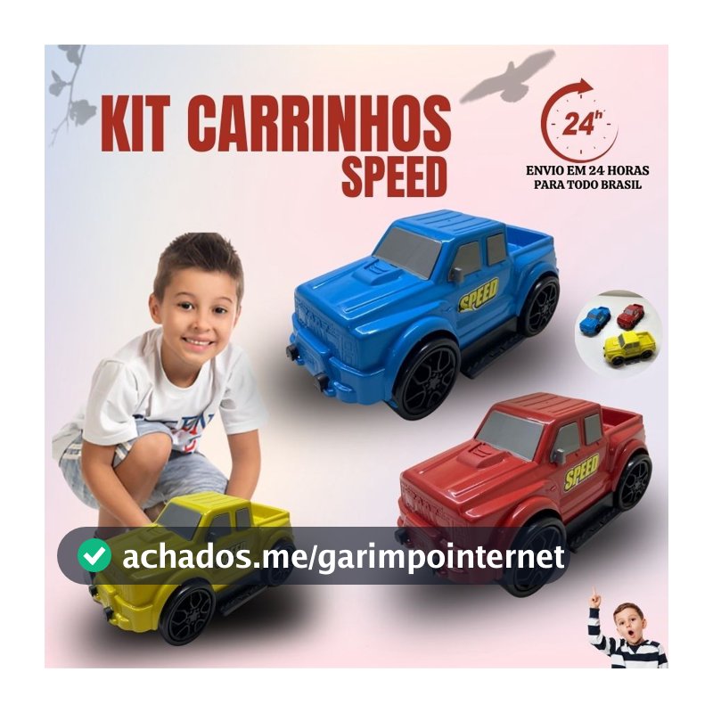 Carrinho Carro De Brinquedo Infantil Speed Presente Criança Menino Caminhonete Pick Up