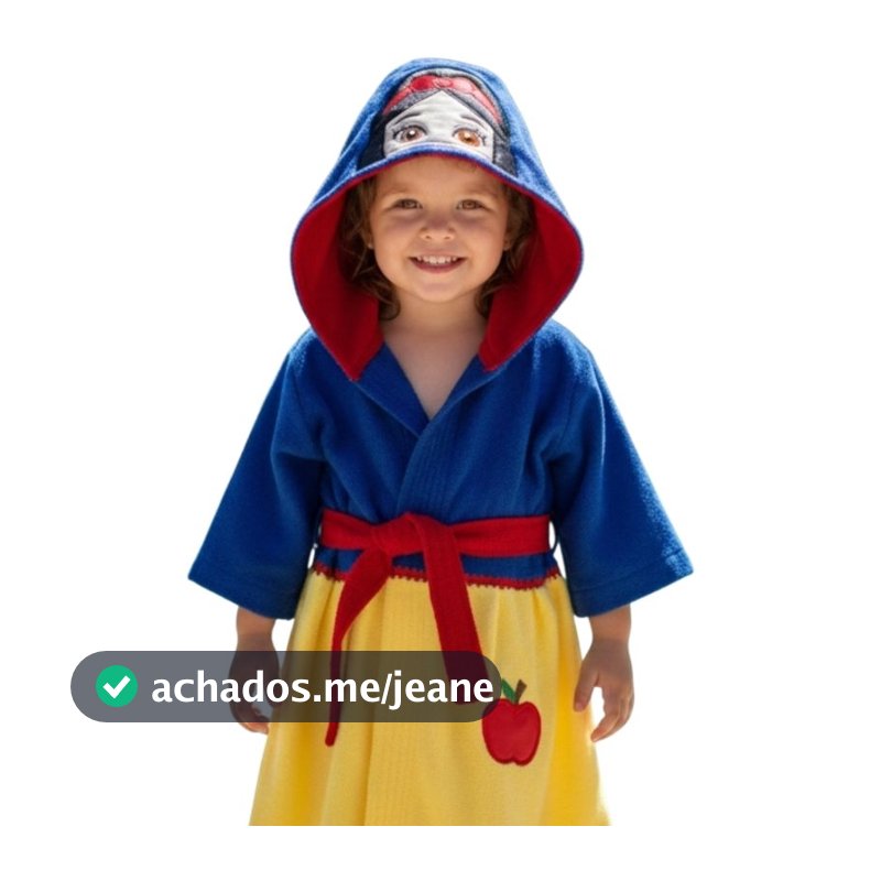 Roupão Infantil Princesa Branca de Neve Personalizado com Nome – Presente Menina