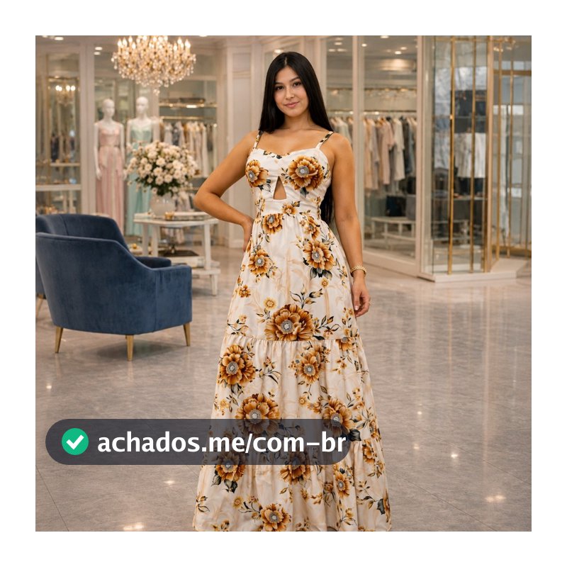 Vestido Longo Floral Feminino Elegante  Moda Verão Envio Imediato