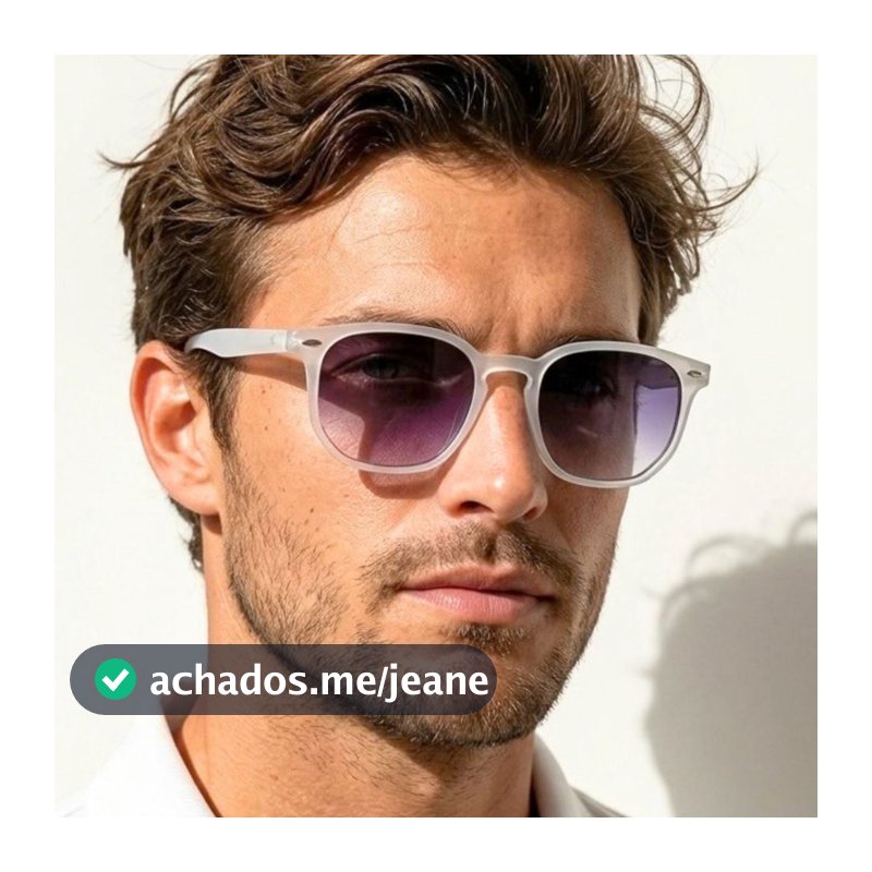 Óculos de Sol Tulum Branco Transparente Degradê Hexagonal Clássico Vintage uv400 Feminino Masculino