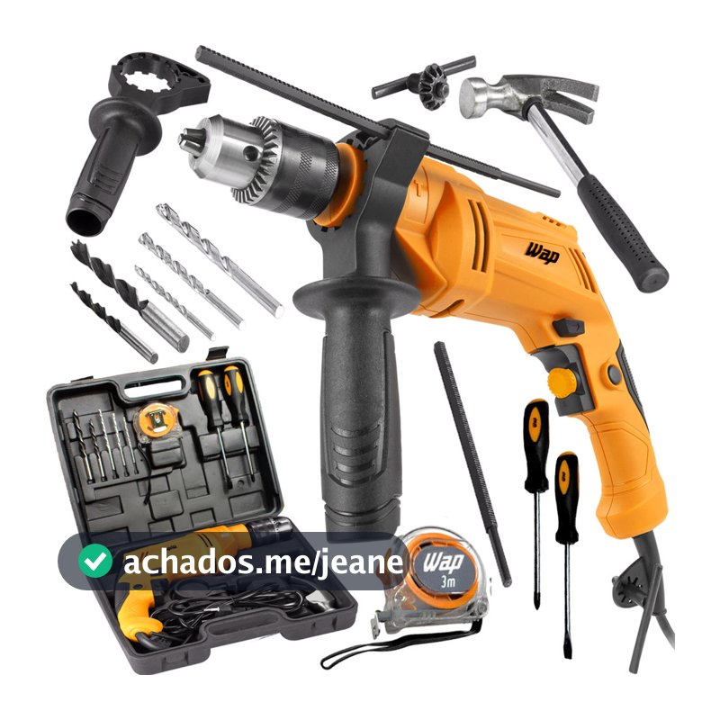 Kit Parafusadeira e Furadeira de Impacto Mandril 10mm WF 700K10 W2 Wap com Maleta