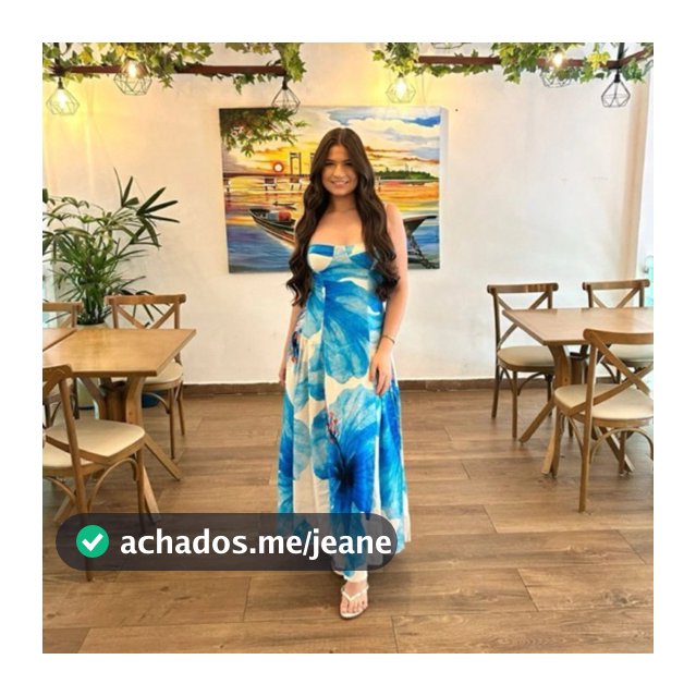 Vestido Longo Feminino – Floral Azul, Alças Reguláveis, Crepe Seda Premium