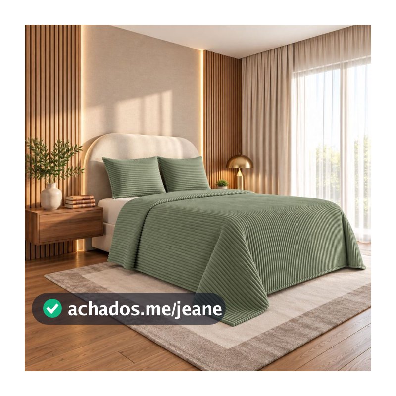 Kit Colcha Canelada Queen 2,40 m x 2,50 m + 2 Fronhas - Alto relevo - Várias Cores