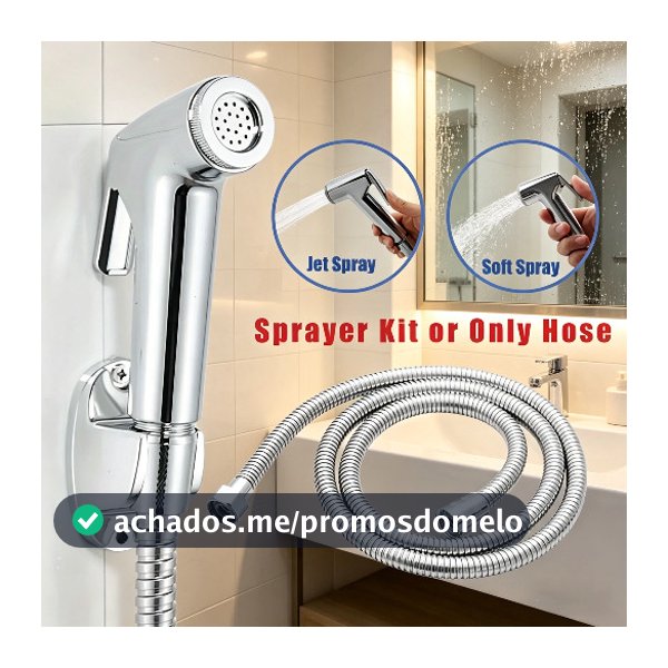 Ducha Higiênica Para Banheiro Completa Luxo  Inox  1,2m Chuveirinho Privada