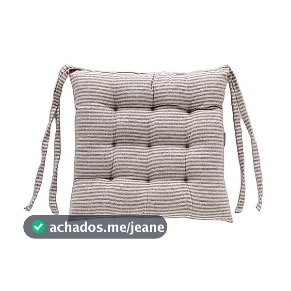 Almofada De Cadeira Futton Com Amarração Tamanho 40x40cm Desenho Listras Camurça