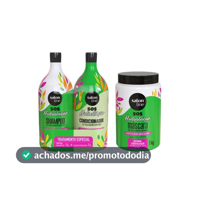 Kit SOS Hidratação Ultra Cachos com Máscara de Hidratação Salon Line
