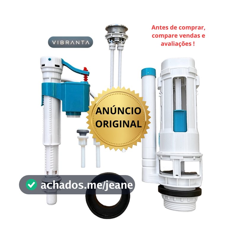 KIT DESCARGA CAIXA ACOPLADA COM BOTÃO DUPLO 3L E 6L MODELO UNIVERSAL ACIONAMENTO SUPERIOR
