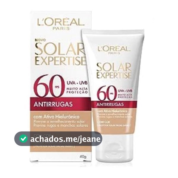 Protetor Solar Facial Loreal Antirrugas com cor FPS 60