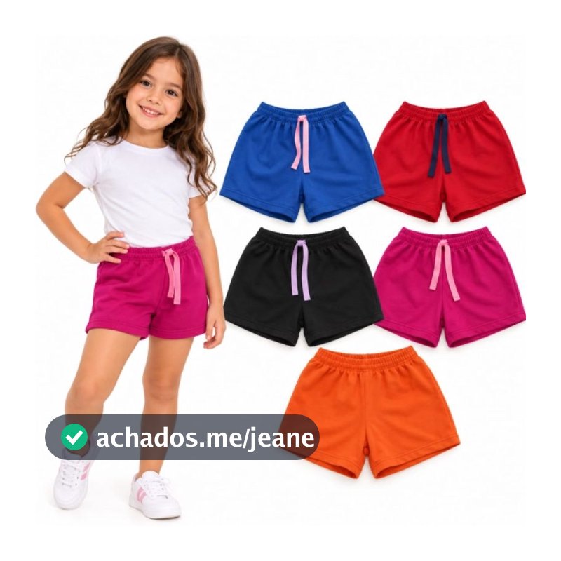 Kit Shorts Infantil Menina Verão | 100% algodão do 2 ao 12 Anos | Bermuda Infantil Feminina | Shorts Menina