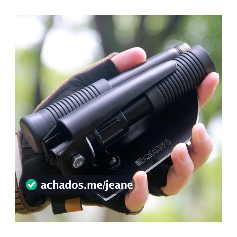 Pá Portátil Dobrável Militar - Multi-função para Emergência e Acampamento, Aço Resistente!