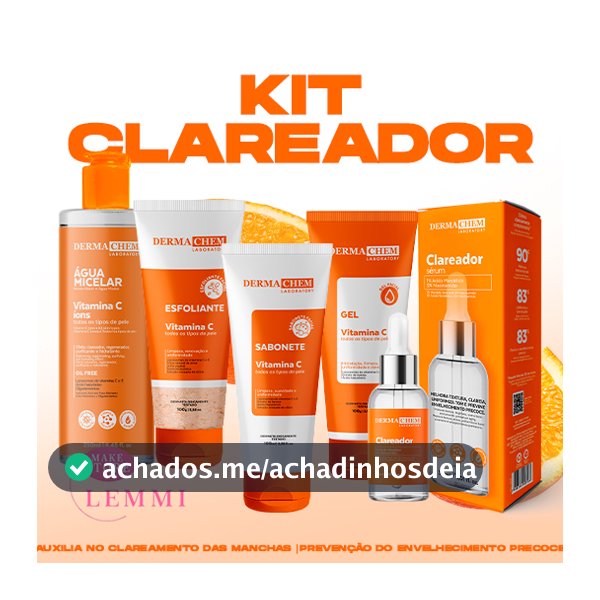 Kit Skincare Vitamina C Clareador e Anti-idade - Dermachem