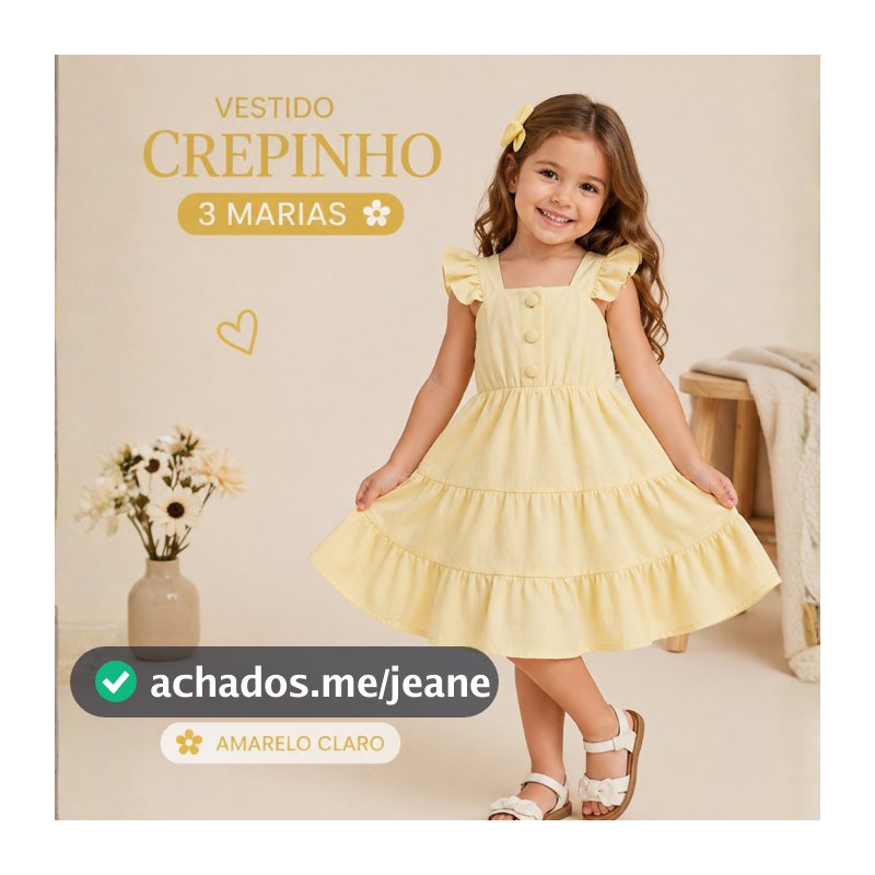 Vestido Infantil Menina Crepinho 3 Marias Floral – Leve, Confortável e Estiloso