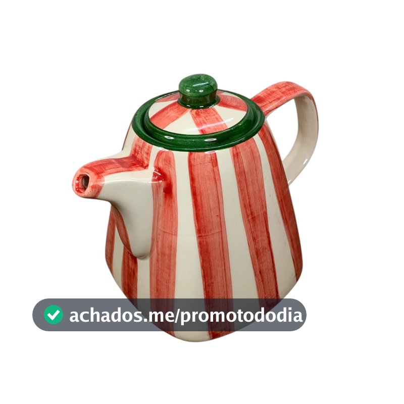 Chaleira Feita de Cerâmica Decorada Para Natal Para Servir Bebidas Chá Café Leite Água