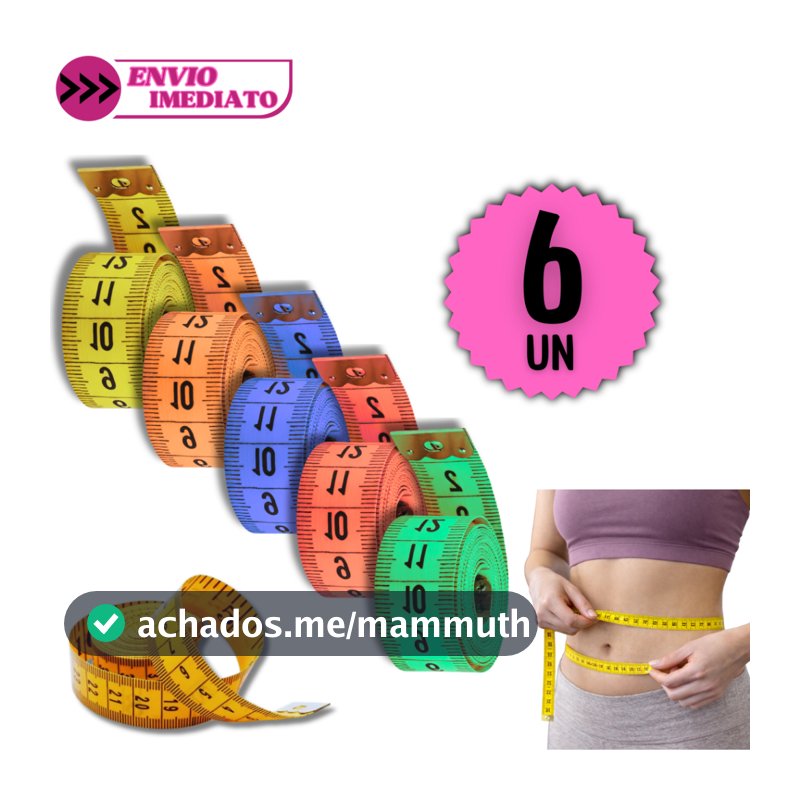 Kit 6 Fitas Métricas Corporal 150cm Linha Premium Costura Academia Medição Corpo Trena Costureira