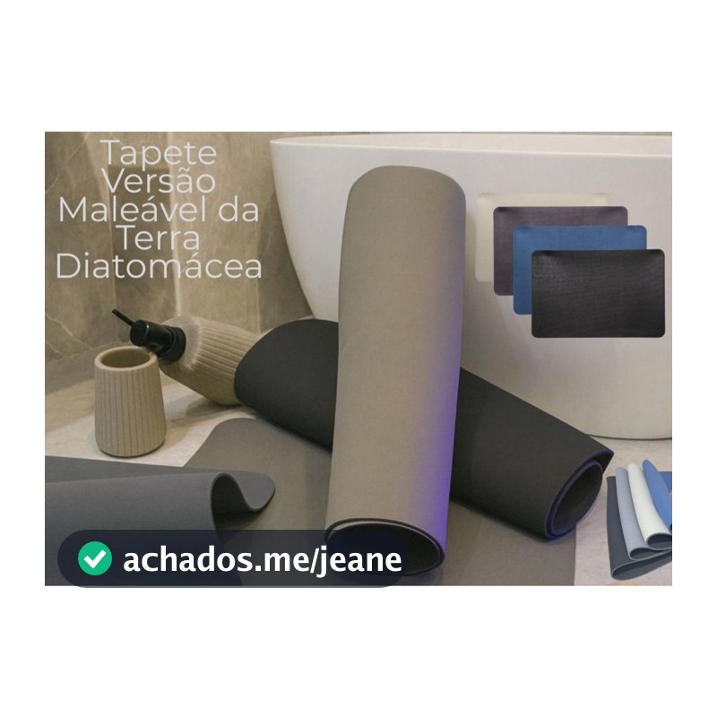 Tapete Banheiro Antiderrapante Impermeável Terra Diatomácea 77x48cm Secagem Rápida