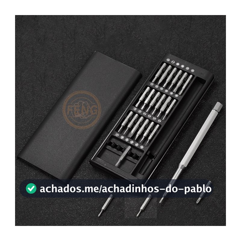 Kit Ferramenta Chave Magnética Precisão 24 Peças Pequenos Reparos Iphone Android Pc