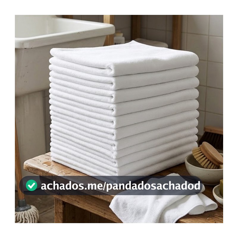 Kit Até 20 Pano De Chão Branco Para Limpeza Grande Grosso Saco Duplo Algodão 50x35