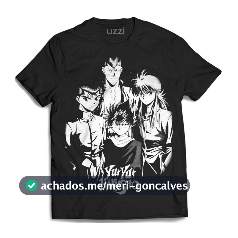 Camiseta Unissex Oversized Plus Size Feminina Masculina s Yuyu Hakusho Yusuke Kuwabara Kurama Hiei Toguro Camisa de Anim