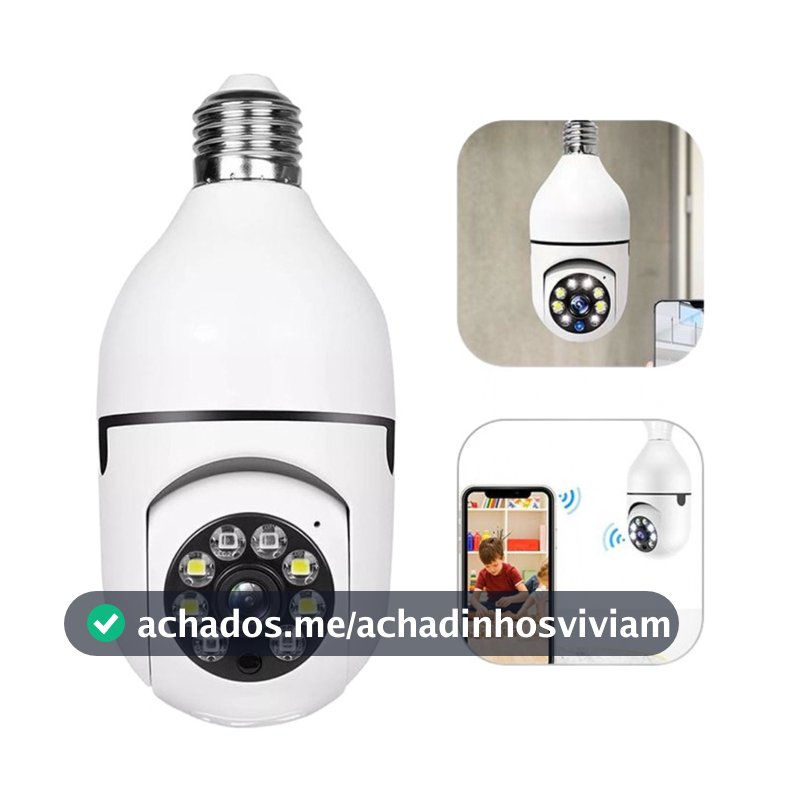 Câmera de segurança wi-fi ip sem fio 360 Lâmpada yoosee icsee full HD visão noturna 8177 - bivolt