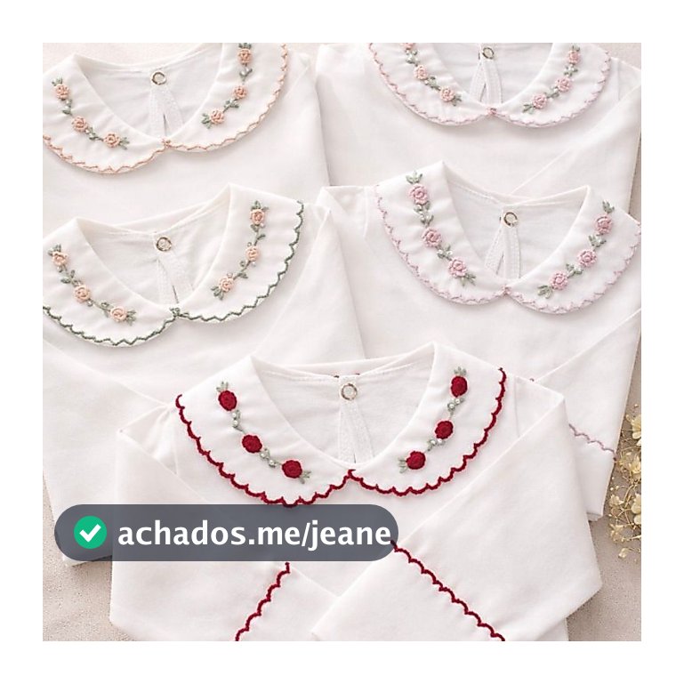 Body Bebê Bordado à Mão Flor Rococó P (0-3 Meses) – 100% Algodão Macio e Antialérgico|Saída de Maternidade RN, Artesanal