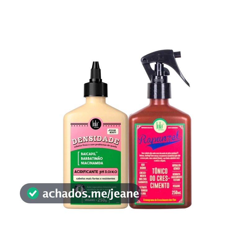 Kit Tônico de Crescimento Rapunzel + Acidificante Densidade - Lola Cosmetics