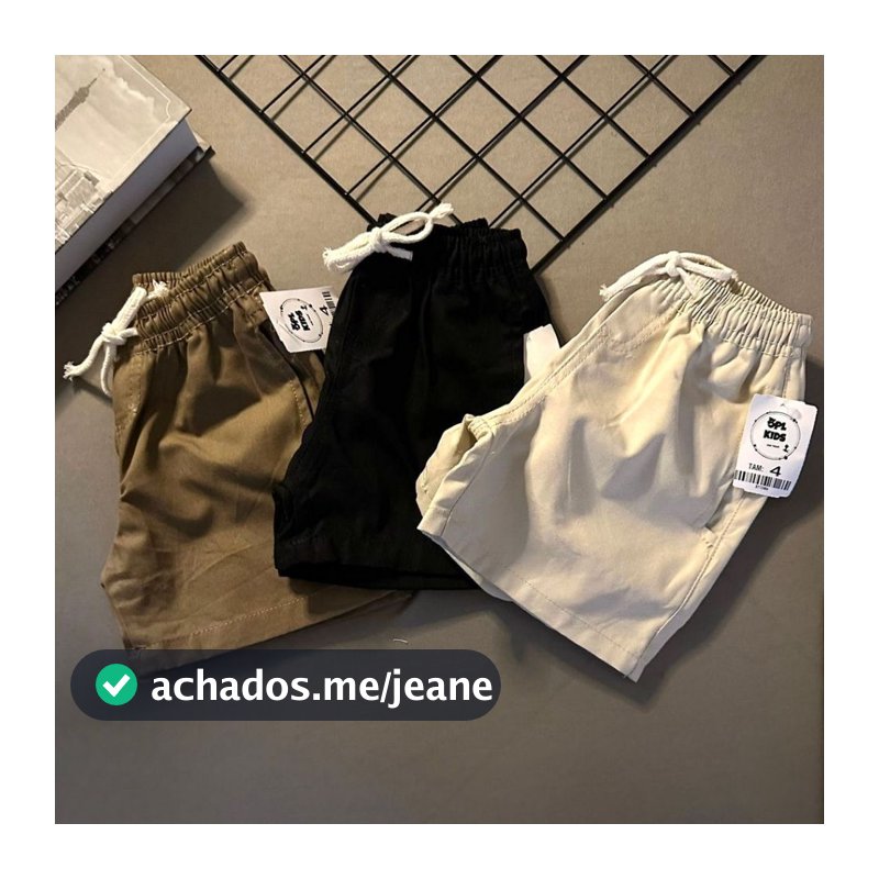Short Infantil Mauricinho Sarja Menino Qualidade Premium