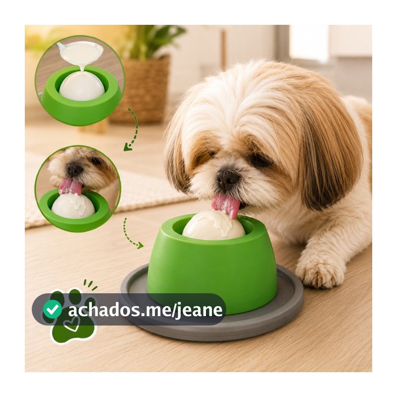 Brinquedo Pet Interativo Anti Ansiedade Comedouro Lamber Bola Giratória
