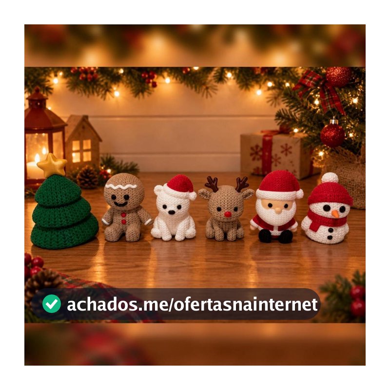 KIT DECORAÇÃO NATALINA – PAPAI NOEL, RENA, BONECO DE NEVE, BISCOITO, ÁRVORE, URSO POLAR, PINGUIM – IMPRESSÃO 3D