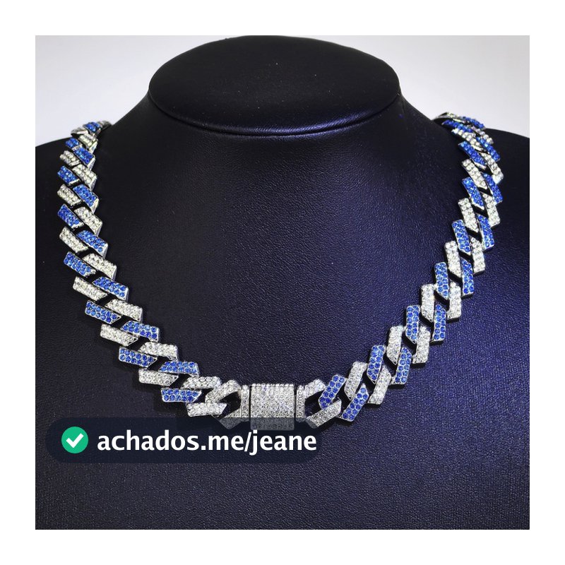 Novo Corrente Cravejada Ice Colar Masculino Hip Hop Miami Cubana Corrente Rhinestones Corrente Masculina Pulseira Mascul