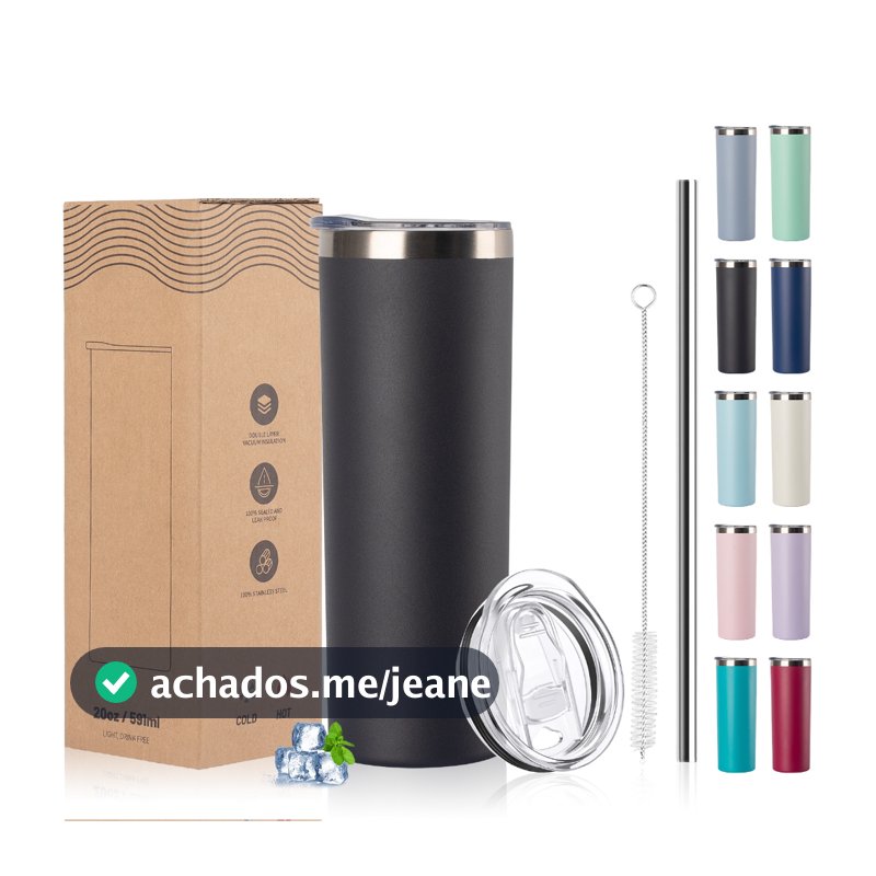 WATERSY Copo Térmico Aço Inoxidável 591ml Isolamento Prova De Vazamento Com Tampa Para Carro Academia Presen