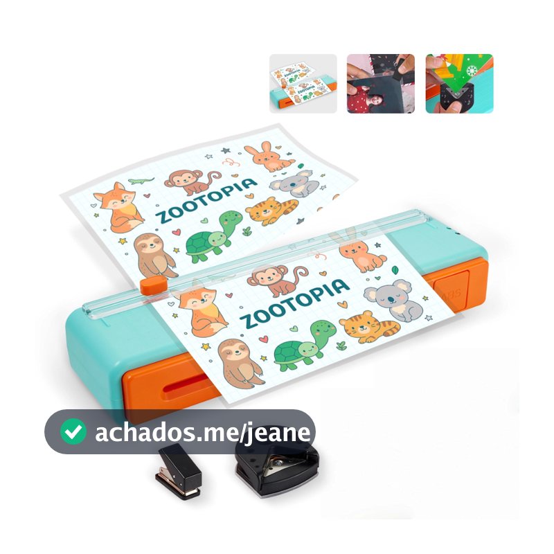Plastificadora Laminadora A4/A5/A6  3 em 1 com Refiladora 110/220V Quente/Fria MECOLOUR