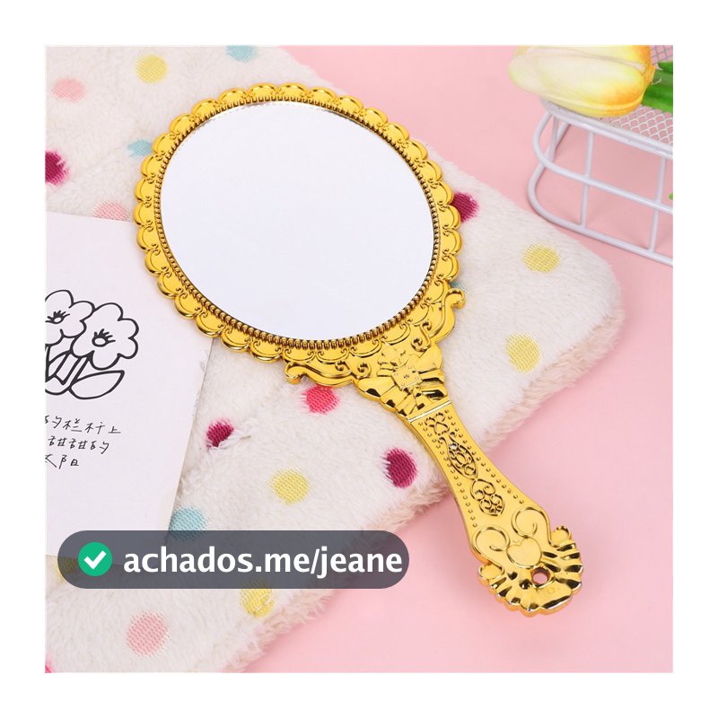 Kit 10/20/30/40/50 Espelho De Mão Para Festa Lembrancinha Princesa Dobravel Dourado