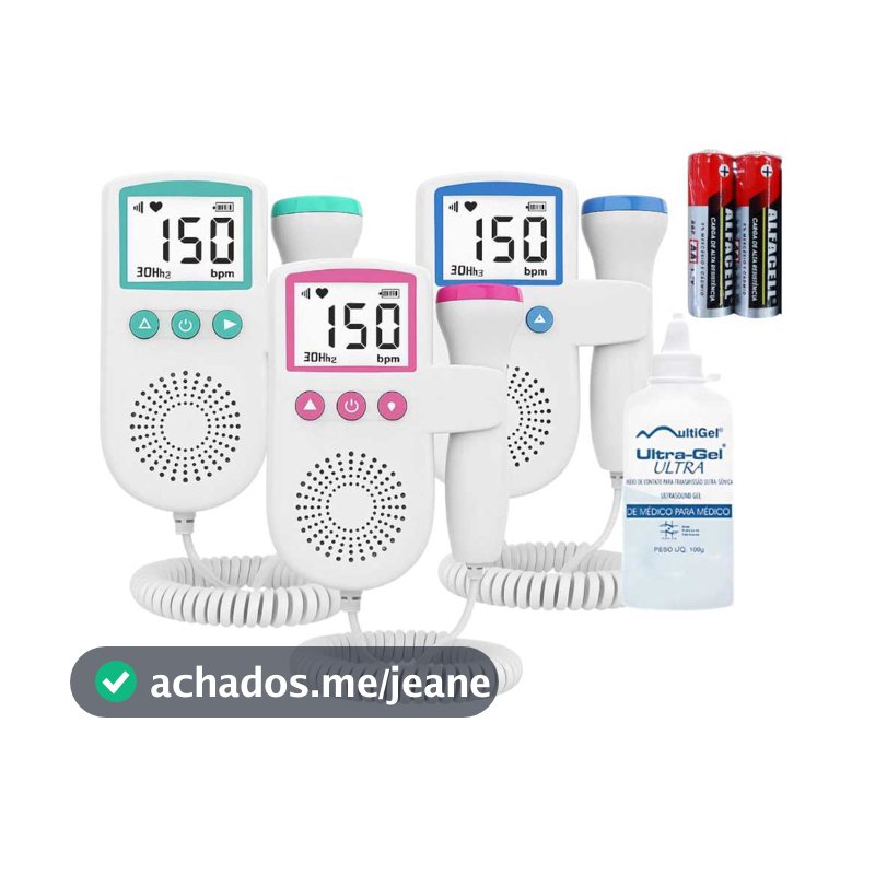 Fetal Doppler Ultrassom Ouvir Batimentos Bebe / Gel / Pilhas - Envio em até 24 horas