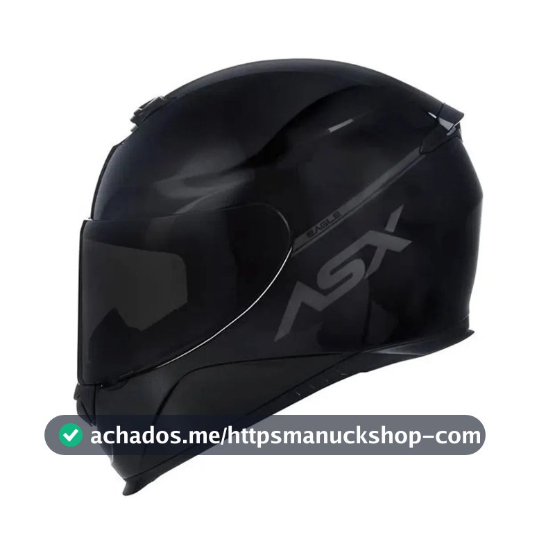 Capacete Asx Eagle Solid Preto Brilhante Leve Envio Dia Novo Uso Urbano