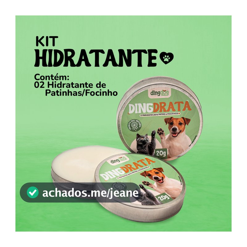 Kit 2 Hidratante de Focinho/Patinhas/Calos 100% Natural Dingdog