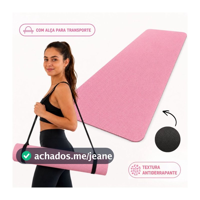Tapete Yoga Mat Colchonete Tatame EVA 1m x 50cm x 5mm Pilates Alongamento Fitness