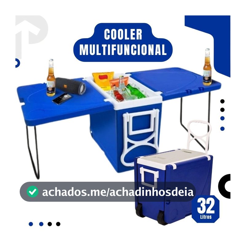 Cooler Multifuncional Super Térmica 32 Litros Casa Praia Camping Viagens Multiuso