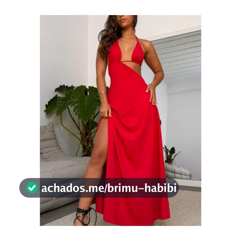 Vestido Longo Femenino Com Bojo Lateral Costa Nua Amarracao de Festa Con Fenda Tecido Duna