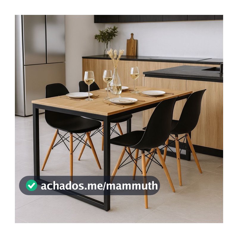 QUEIMA DE ESTOQUE - Kit Mesa de Jantar com 4 Cadeiras Eames - Ideal para Sala e Cozinha