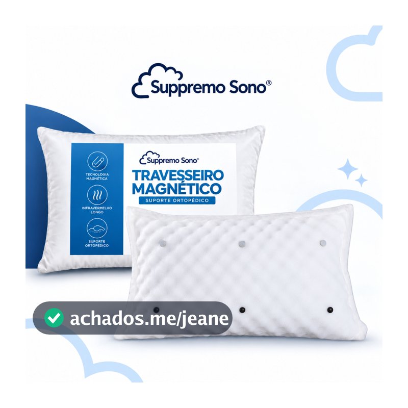 Travesseiro Magnético ALTO ORTOPEDICO Massageador Confortável Terapeutico Luxo